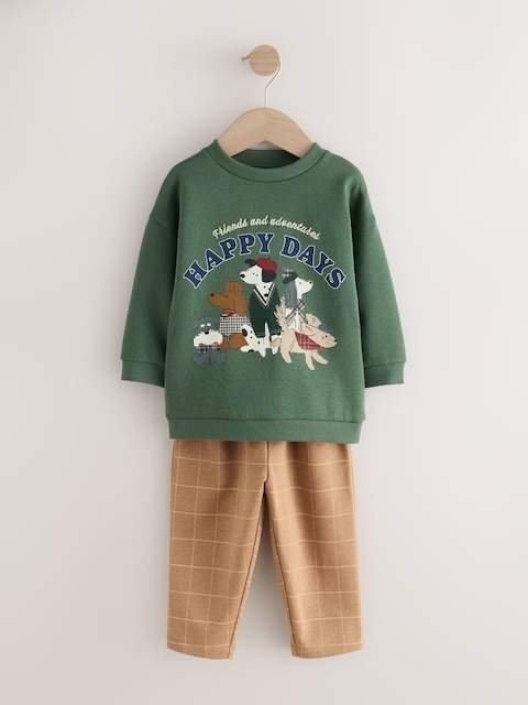 Green/ Brown Dog Single Sweatshirt and Joggers Set