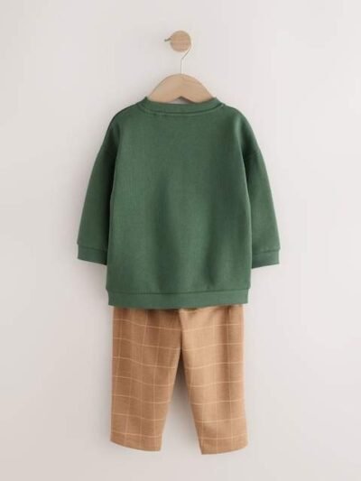 Green/ Brown Dog Single Sweatshirt and Joggers Set