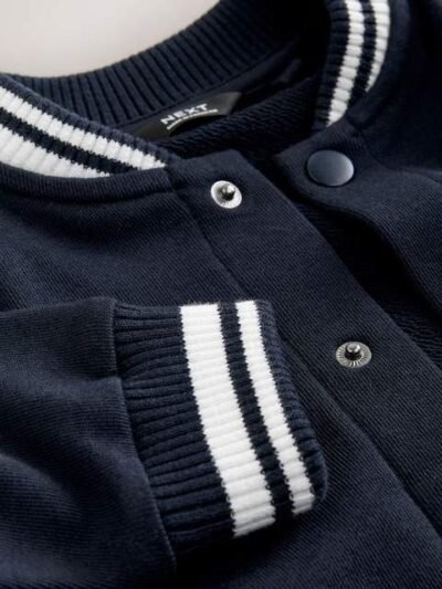 Navy Blue Jersey Letterman Jacket and Trousers Set