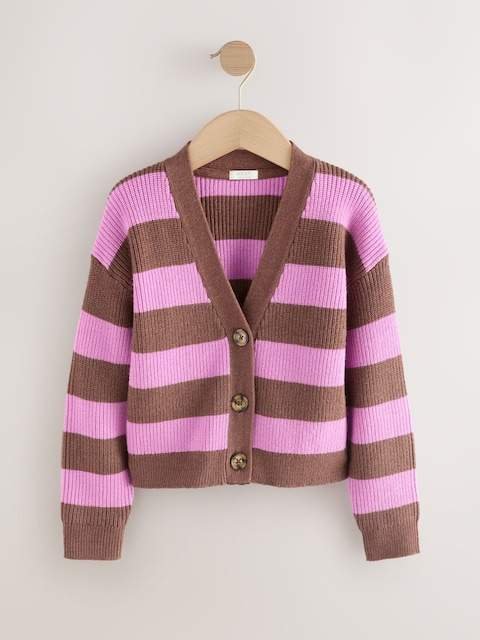 Brown/Purple Stripe Boxy Cardigan