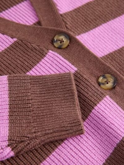 Brown/Purple Stripe Boxy Cardigan