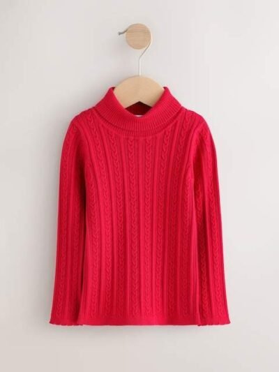 Red Roll Neck Jumper