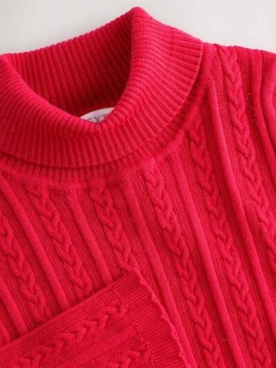 Red Roll Neck Jumper