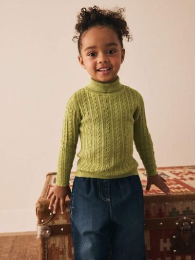 Green Roll Neck Jumper