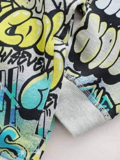 Blue Graffiti Older Boys Graphic Print Hoodie