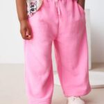 Bright Pink Wide Leg Sweat Joggers