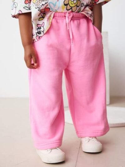 Bright Pink Wide Leg Sweat Joggers