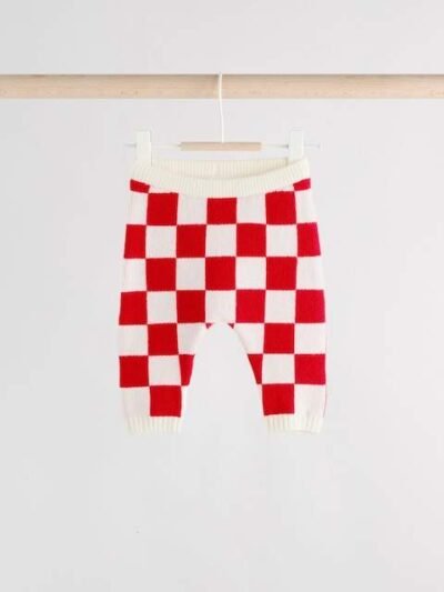 Red Santa Checkerboard Christmas Baby Jumper and Legging Set
