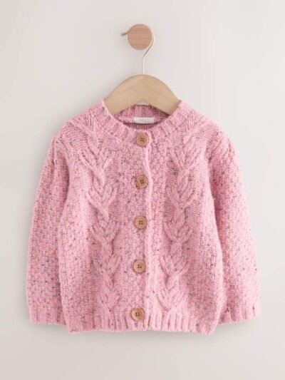 Pink Pink Chunky Knit Bobble Cardigan