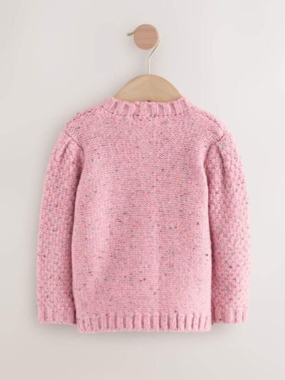 Pink Pink Chunky Knit Bobble Cardigan