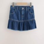 Denim Dark Wash Cotton Skirt