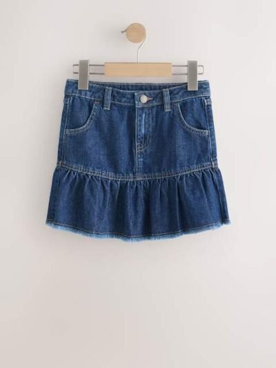 Denim Dark Wash Cotton Skirt
