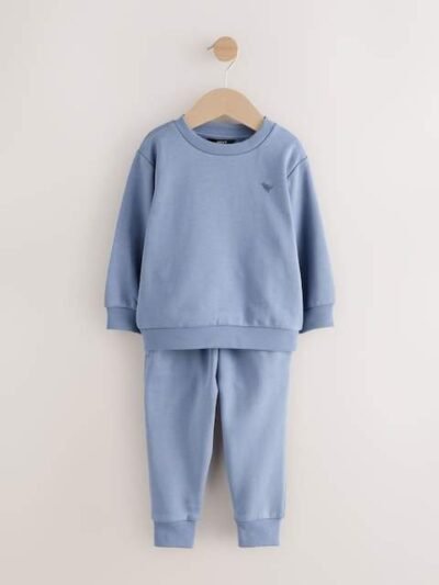 Blue Logo Sweatshirt And Joggers Set