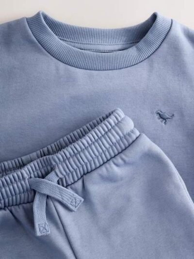 Blue Logo Sweatshirt And Joggers Set