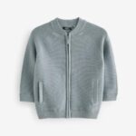 Blue Zip Through Cardigan