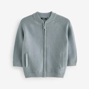 Blue Zip Through Cardigan