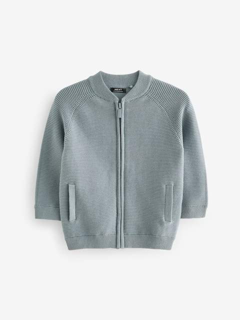 Blue Zip Through Cardigan