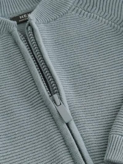 Blue Zip Through Cardigan