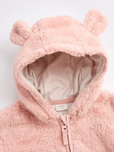Pink Fleece Baby Hooded Jacket