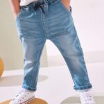 Mid Wash Denim Super Soft Pull-On Jeans With Stretch