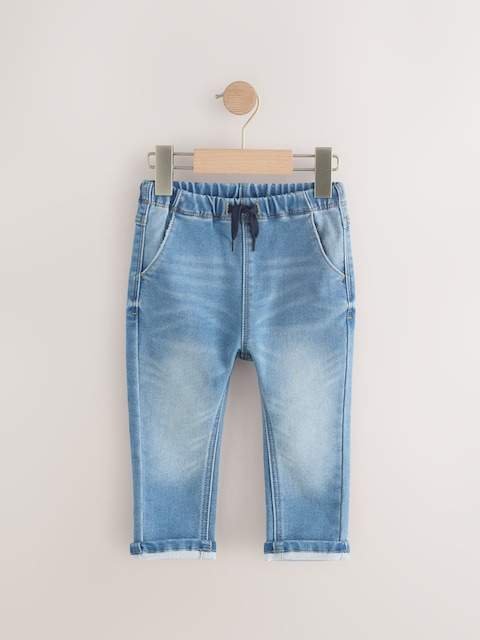 Mid Wash Denim Super Soft Pull-On Jeans With Stretch