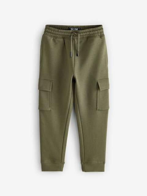 Khaki Green Slim Fit Cargo Rich Joggers