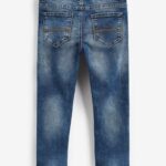 Blue Acid Wash Regular Fit Stretch Jeans