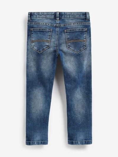 Blue Acid Wash Regular Fit Stretch Jeans
