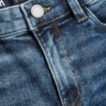 Blue Acid Wash Regular Fit Stretch Jeans