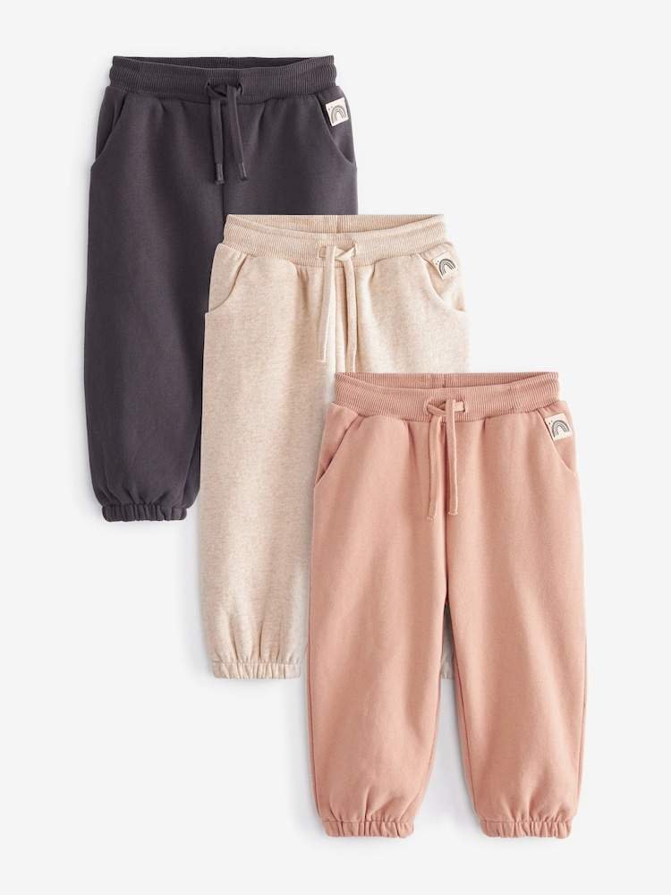 Charcoal/Cream/Tan 3 Pack Jogger Set