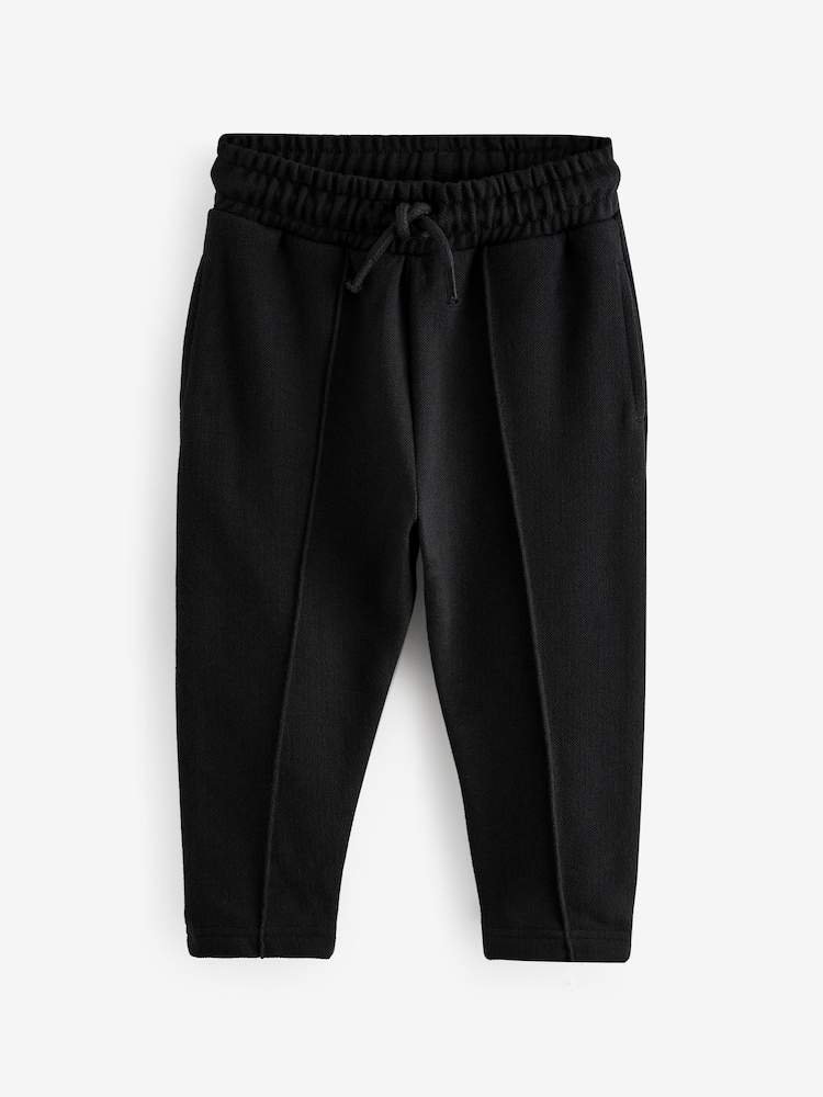Black Pintuck 100% Cotton Joggers