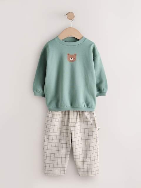 Blue Bear Single Sweatshirt And Stripe Joggers Set