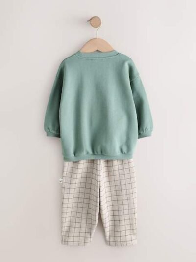 Blue Bear Single Sweatshirt And Stripe Joggers Set