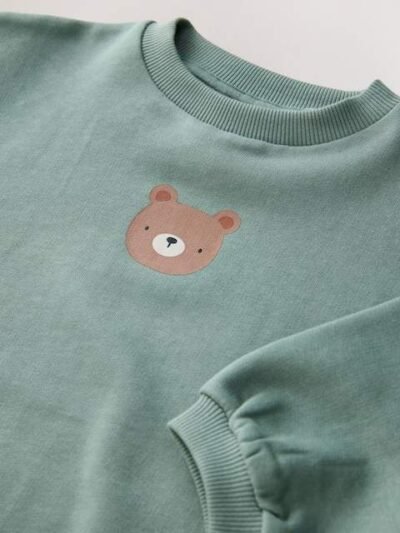 Blue Bear Single Sweatshirt And Stripe Joggers Set