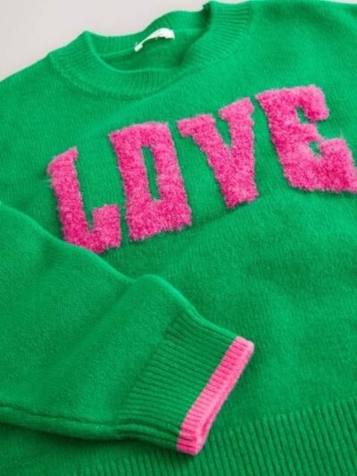 Green Love Graphic Jumper