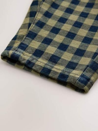 Navy Gingham Barrel Pull On Trousers