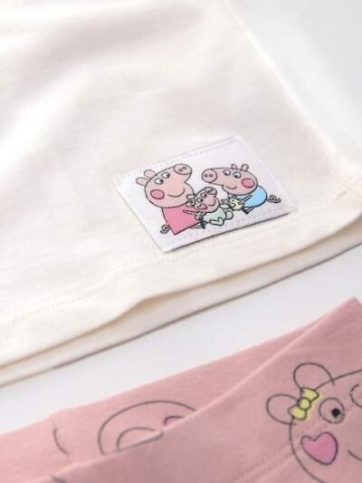 Ecru Pink Peppa Pig and Evie Long Sleeve T-Shirt and Leggings Set