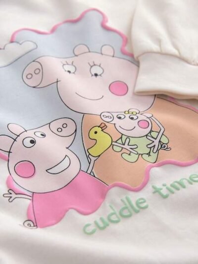 Ecru Pink Peppa Pig and Evie Long Sleeve T-Shirt and Leggings Set