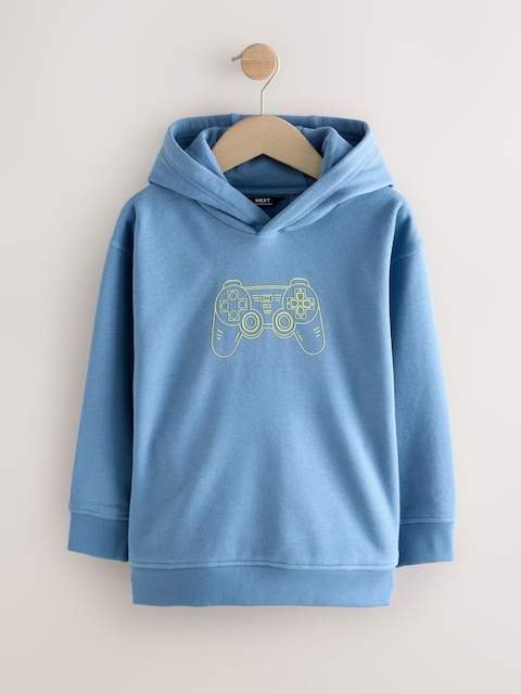 Blue Controller Older Boys Graphic Print Hoodie