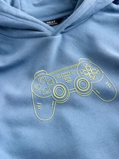 Blue Controller Older Boys Graphic Print Hoodie