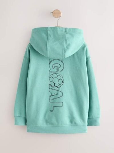 Mint Green Football Older Boys Graphic Print Hoodie
