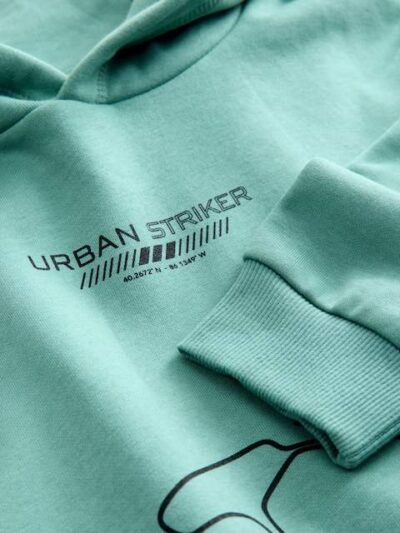 Mint Green Football Older Boys Graphic Print Hoodie