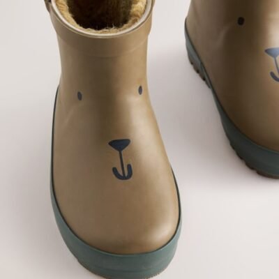 Brown Bear Warm Lined Ankle Wellies