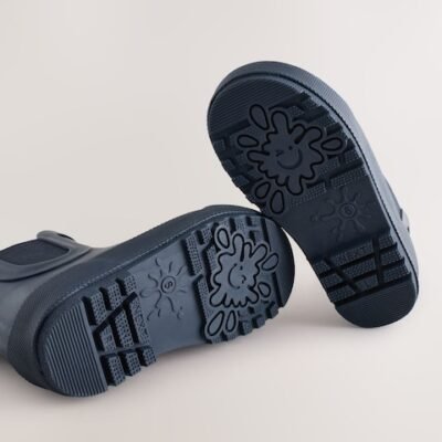 Navy Warm Lined Ankle Wellies