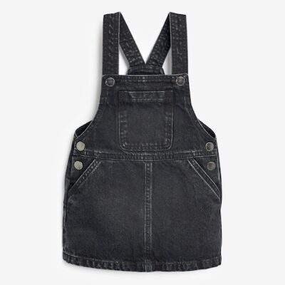 Black Denim Pinafore Dress