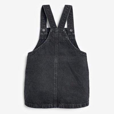 Black Denim Pinafore Dress