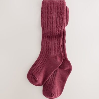 Burgundy Red Check Skort and Tights Set