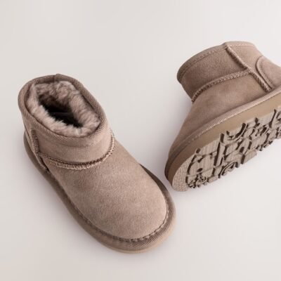 Mink Brown Water Repellent Standard Fit (F) Suede Pull On Boots