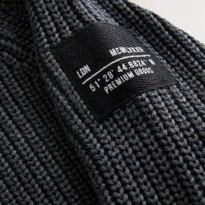Charcoal Grey Utility Zip Neck Knitted Jumper