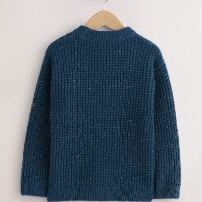 Indigo Blue Utility Knitted Crew Neck Jumper